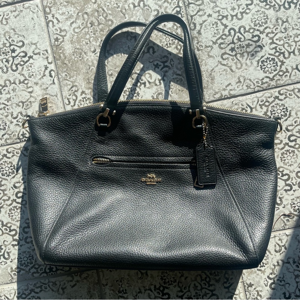 Coach Prairie Black Pebbled Leather Satchel or Crossbody AS IS - Picture 4 of 8